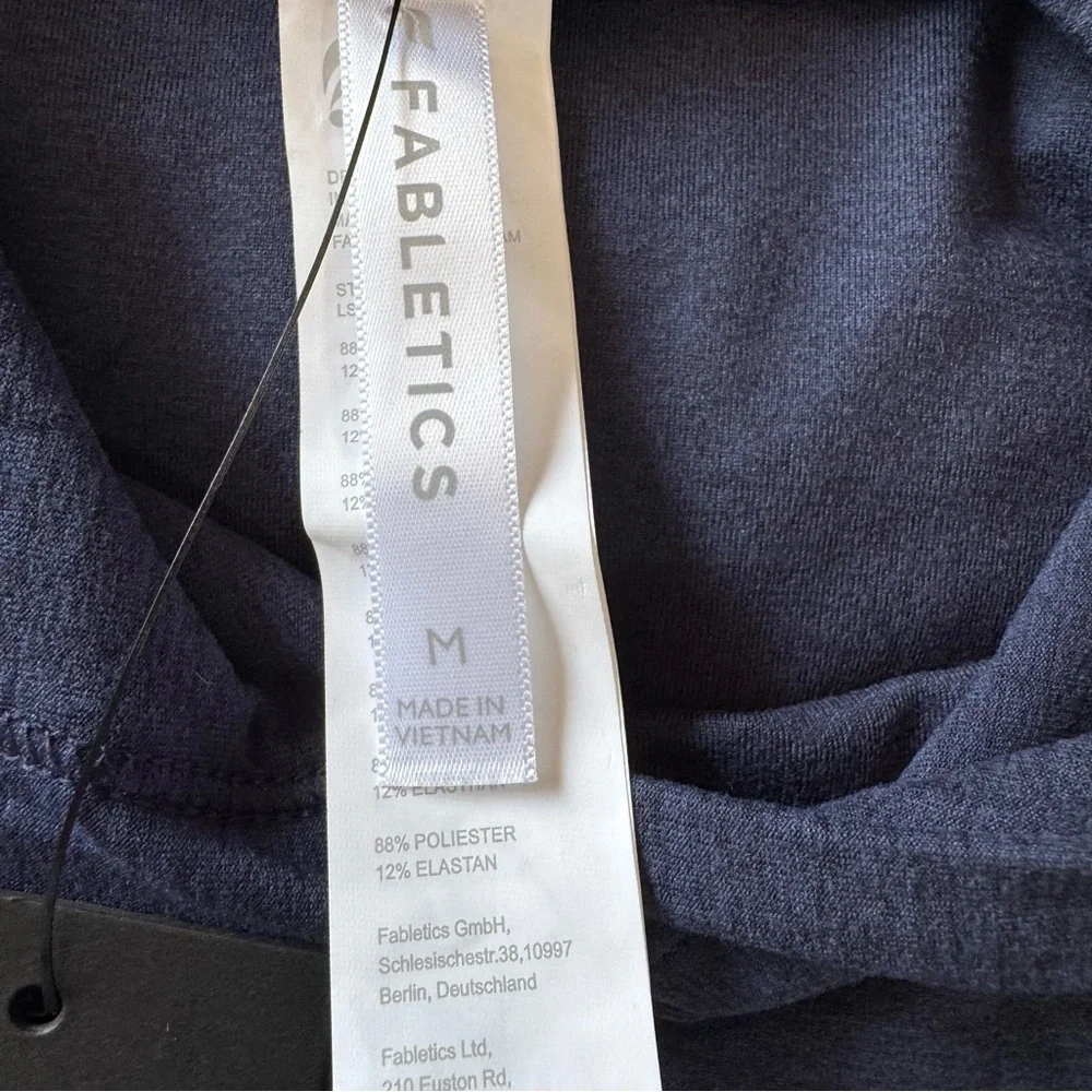 Fabletics Cloud Jersey Cropped Hoodie - Deep Navy Heather - Size Medium NEW - Picture 11 of 12